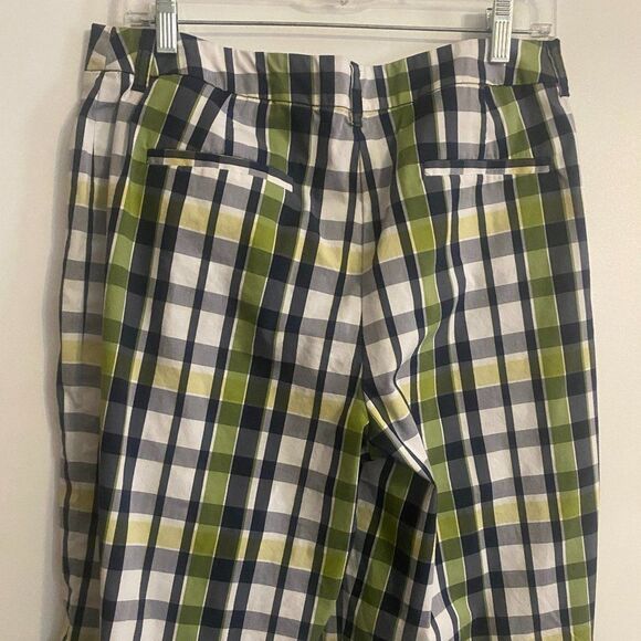 Anne Klein Sport Stretch Blue/Green/Yellow Plaid Bermuda shorts, size 12 - Picture 2 of 4